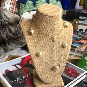 Long Pearl and Chain Necklace